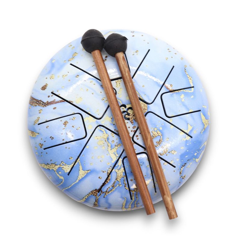 Tambour Tongue Drum en Acier Bleu Ciel OM - 18 cm