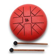 Tambour Tongue Drum en Acier OM Rouge - 16 cm
