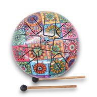 Tambour Tongue Drum en Acier Medium Multicolore - 17x13 cm