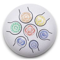 Tambour Tongue Drum en Acier Medium 7 Chakras - 17x13 cm