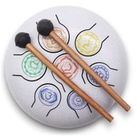 Tambour Tongue Drum en Acier Medium 7 Chakras - 17x13 cm