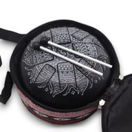 Tambour Tongue Drum en Acier OM Mandala Gravé - 22x15 cm