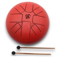 Tambour Tongue Drum en Acier Medium OM Rouge - 22x16 cm