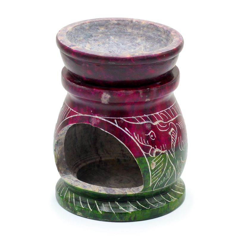 Petit Brûleur d'Huile en Stéatite Coloré 8cm - Om & Éléphant