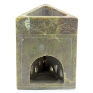 Brûleur d'Huile en Stéatite Triangulaire 11x9cm - Éléphant