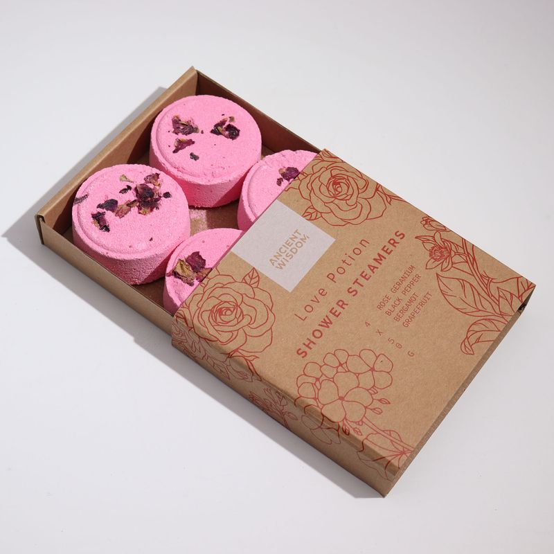 Galets de Douche Zen - Quatuor Bien-Être Zen- Potion d’Amour (Rouge Rosé)