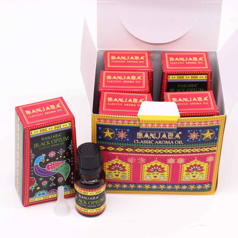 Huile Parfumée Indienne Banjara 10ml - Opium Noir