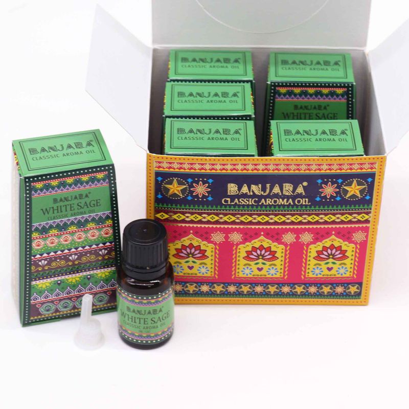 Huile Parfumée Indienne Banjara 10ml - Sauge Blanche