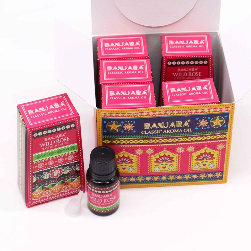 Huile Parfumée Indienne Banjara 10ml - Rose Sauvage