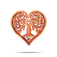 Panneau Décoratif en Bois en Forme de Cœur avec Arbre de Vie 30cm