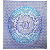 Tenture Murale / Drap de Plage - Umrao Mandala - Bleu