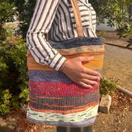 Sac de Grand Tapis Recyclé - Teintes de Champignons