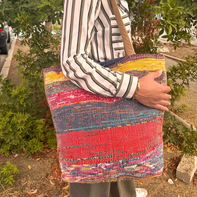 Sac de Grand Tapis Recyclé - Teintes de Rose