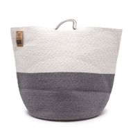 Panier de Lavage / Rangement en Corde de Coton Grand 45x40cm - Gris