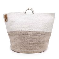 Panier de Lavage / Rangement en Corde de Coton Grand 45x40cm - Beige
