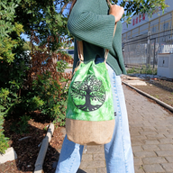 Sac à dos 100 % naturel - Vert effet délavé - Arbre de Vie