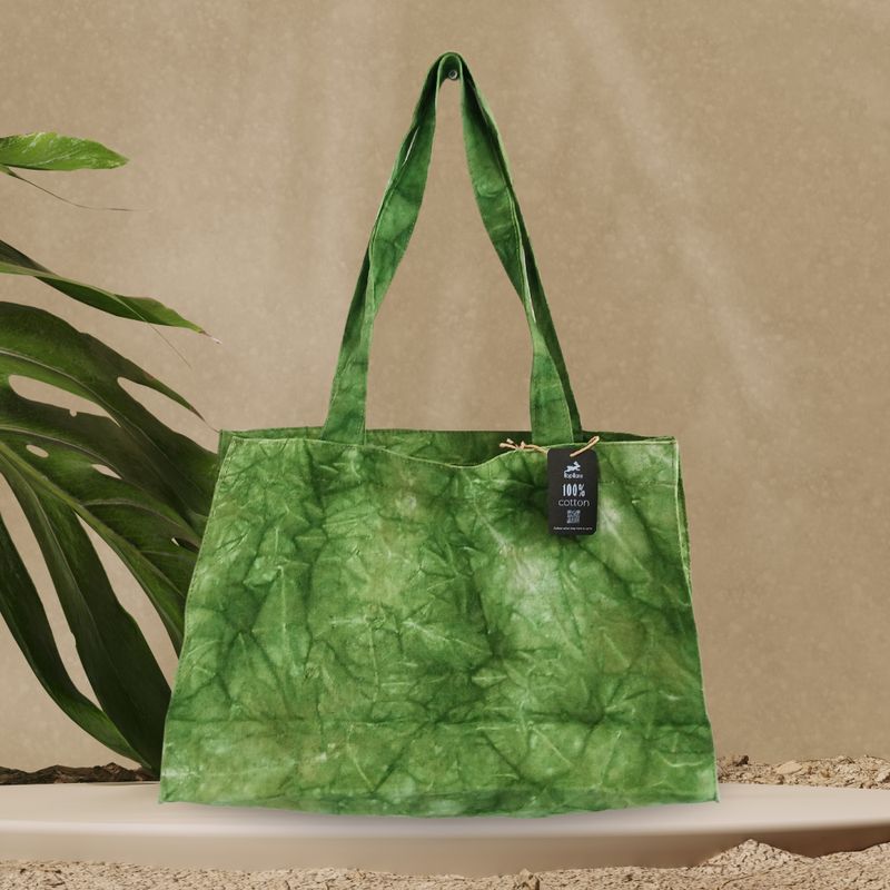 Sac à main- Vert forêt effet délavé