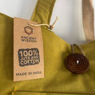 Sac réversible en jute et coton - Pistache