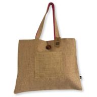 Sac réversible en jute et coton - Rose