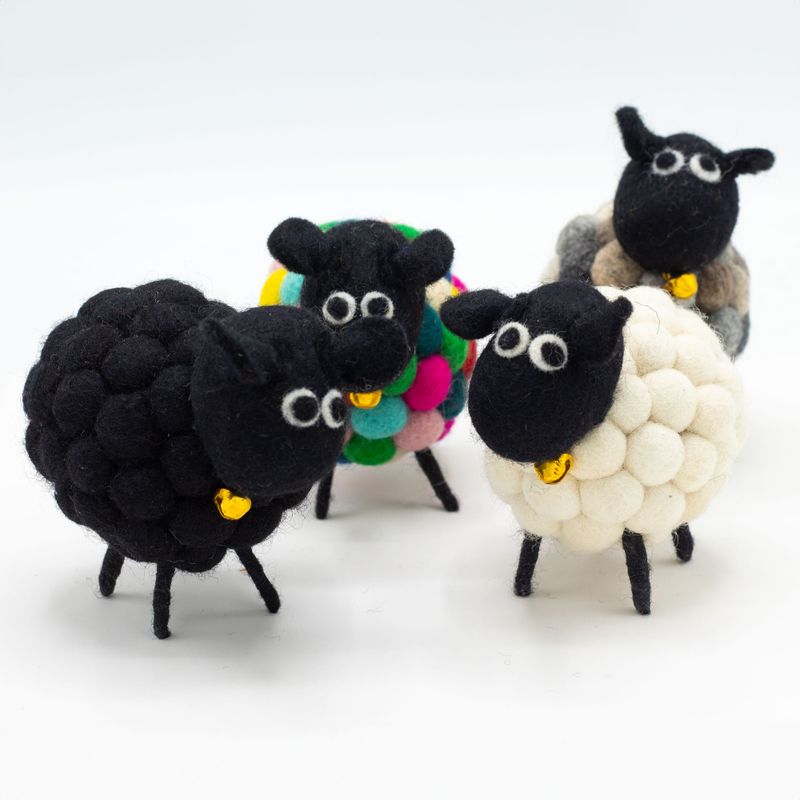 Petit Mouton en Feutre - Noir