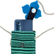 Pochette Porte- téléphone Rayures Vertes - motif  fleur