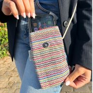Pochette Porte- téléphone Rayures Roses - motif lapin