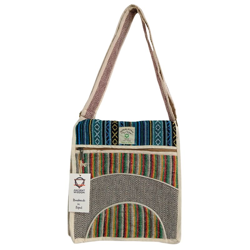 Sac Messager pour Ordinateur Portable en Chanvre - Courbes