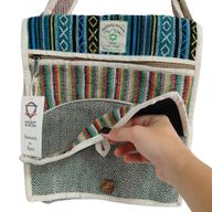 Sac Messager pour Ordinateur Portable en Chanvre - Courbes