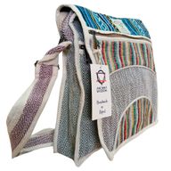 Sac Messager pour Ordinateur Portable en Chanvre - Courbes