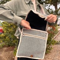 Sac Messager pour Ordinateur Portable en Chanvre - Courbes