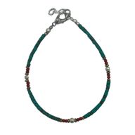 Bracelet Népalais en Pierre Extra-Fine - Turquoise & Pierre