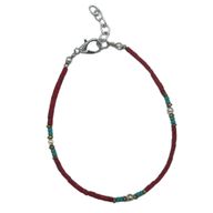 Bracelet Népalais en Pierre Extra-Fine - Perle Tribale en Corail