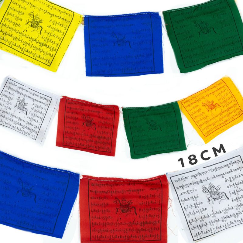 Drapeaux Tibétains de Prière Moyens - 18 cm (10 Drapeaux)