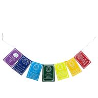 Drapeaux des Sept Chakras & Mantra - Grand (7 Drapeaux)