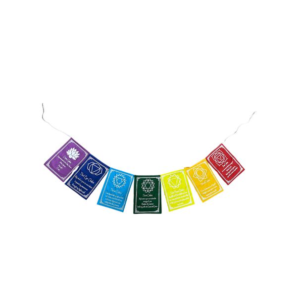 Drapeaux des Sept Chakras & Mantra - Petit (7 Drapeaux)