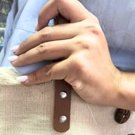 Sac en toile naturel à poignée en cuir - Mandala