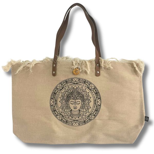Sac en toile naturel à poignée en cuir - Inspiration