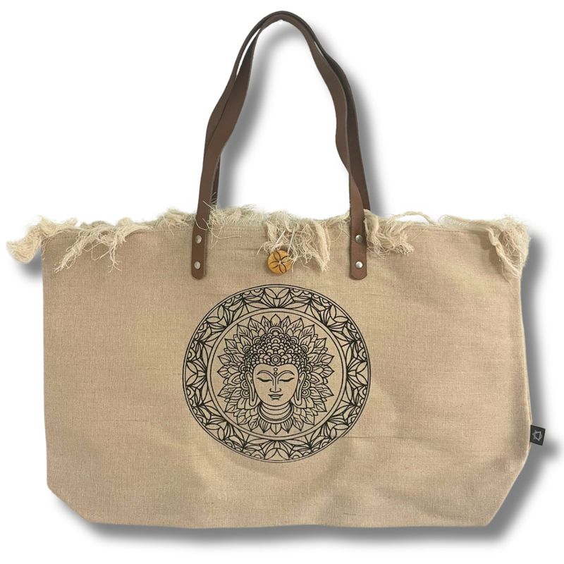 Sac en toile naturel à poignée en cuir - Inspiration