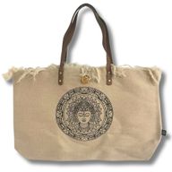 Sac en toile naturel à poignée en cuir - Inspiration