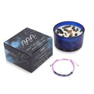 Bougie du Zodiaque avec Bracelet en Gemmes - Verseau
