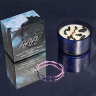 Bougie du Zodiaque avec Bracelet en Gemmes - Verseau