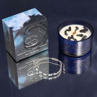 Bougie en cristal du zodiaque avec bracelet en pierres précieuses - Kit de démarrage