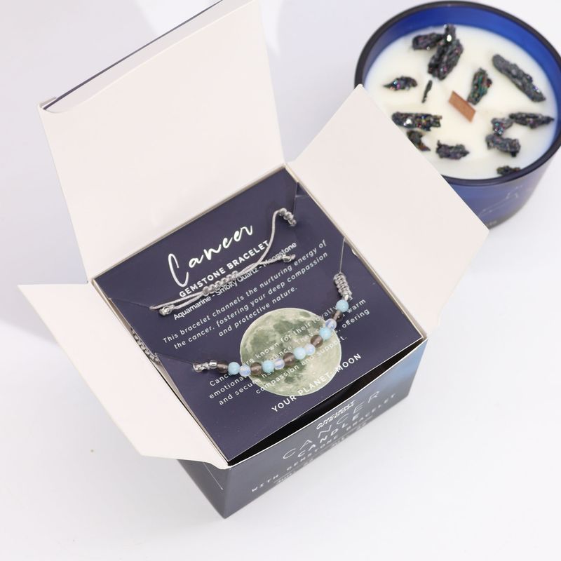 Bougie  du Zodiaque avec Bracelet en Gemmes - Cancer