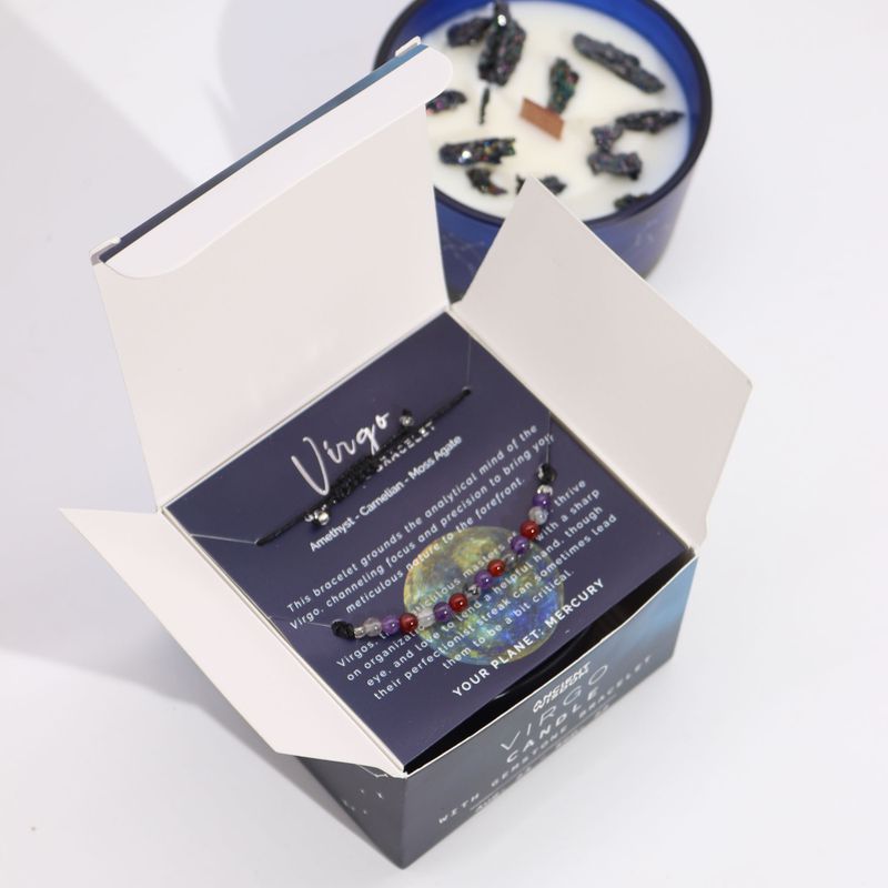 Bougie  du Zodiaque avec Bracelet en Gemmes - Vierge