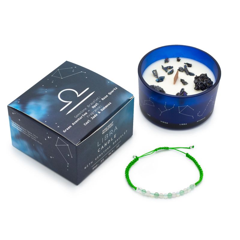 Bougie du Zodiaque avec Bracelet en Gemmes - Balance