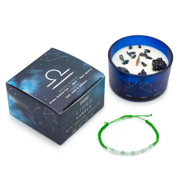 Bougie du Zodiaque avec Bracelet en Gemmes - Balance