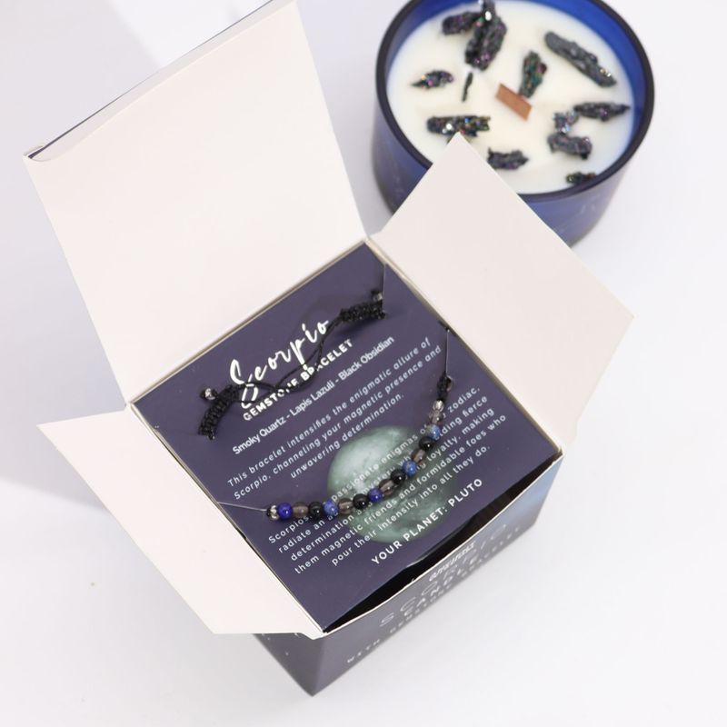 Bougie du Zodiaque avec Bracelet en Gemmes - Scorpion