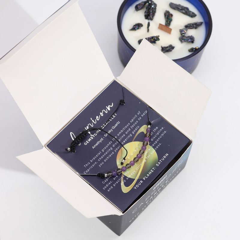 Bougie  du Zodiaque avec Bracelet en Gemmes - Capricorne