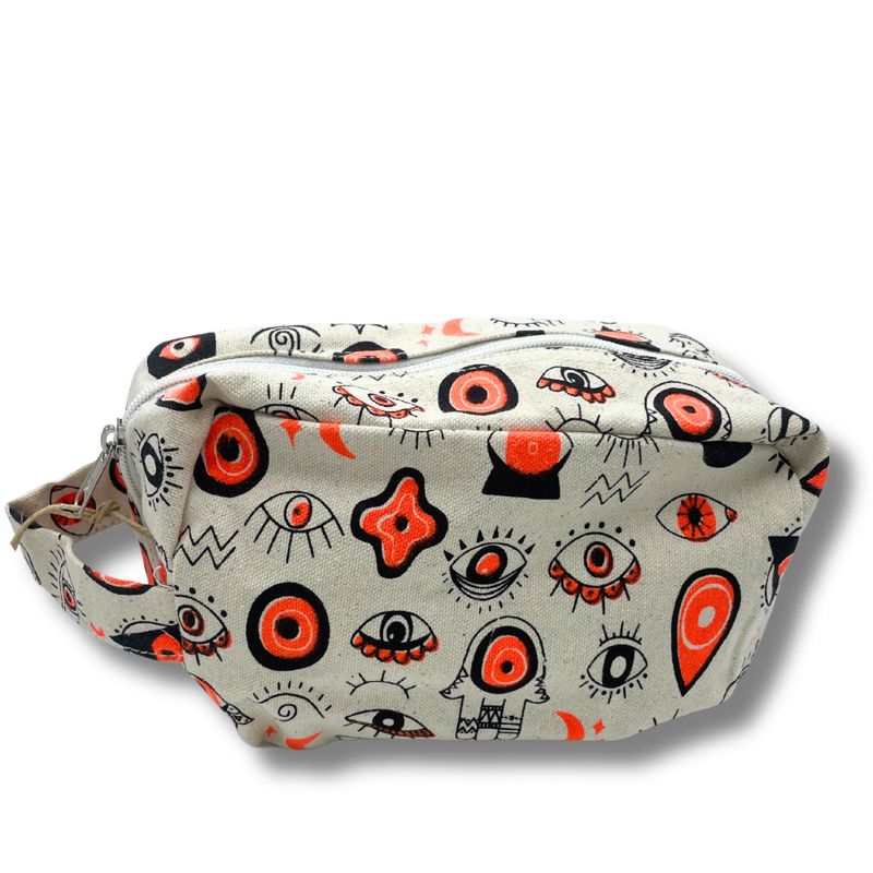 Petite trousse de toilette en toile de coton Multi-yeux