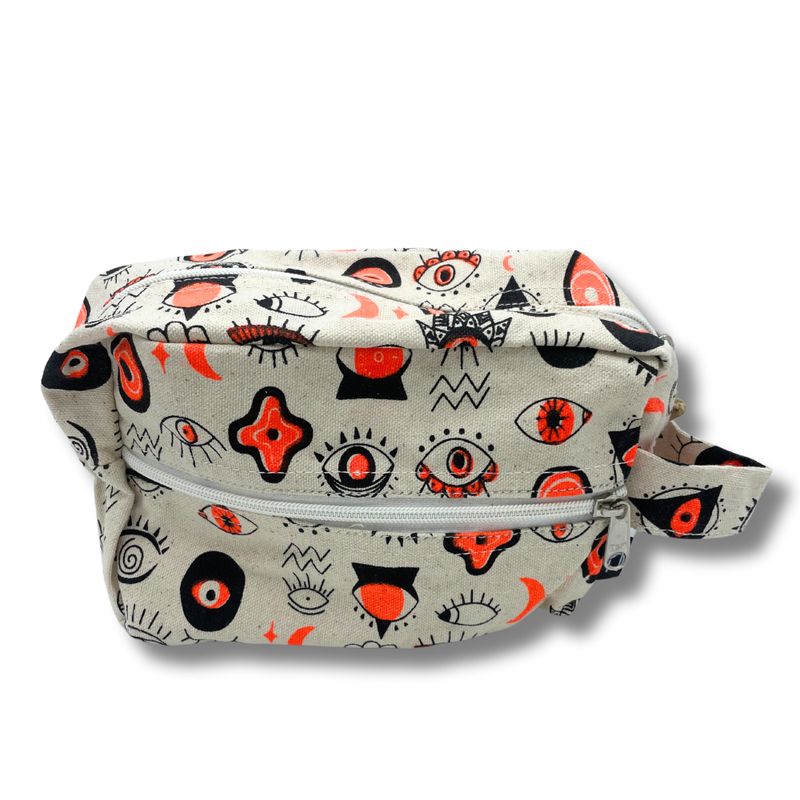 Petite trousse de toilette en toile de coton Multi-yeux